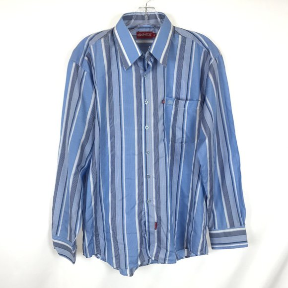 😀 3 for $20 NWT Gazoz Striped Button Front Shirt - Picture 1 of 2